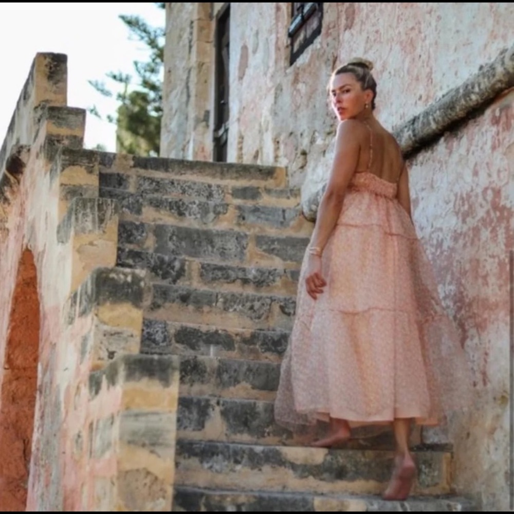 Zara Peach Midi Dress